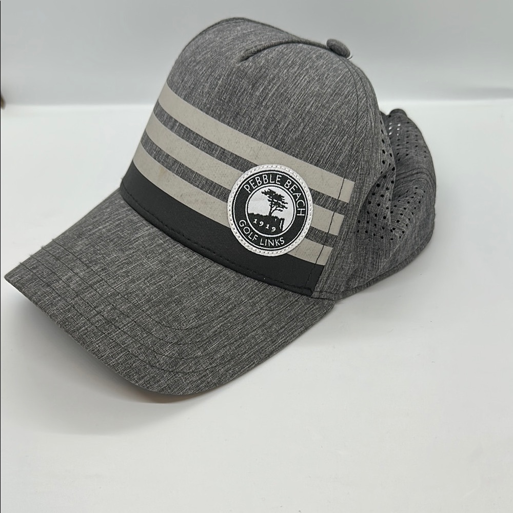 Kids Pebble Beach Charcoal Striped Golf Hat